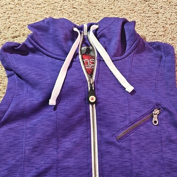 Sims Snowboarding Vest Large Purple Hooded Fleece Ski - Picture 2 of 10